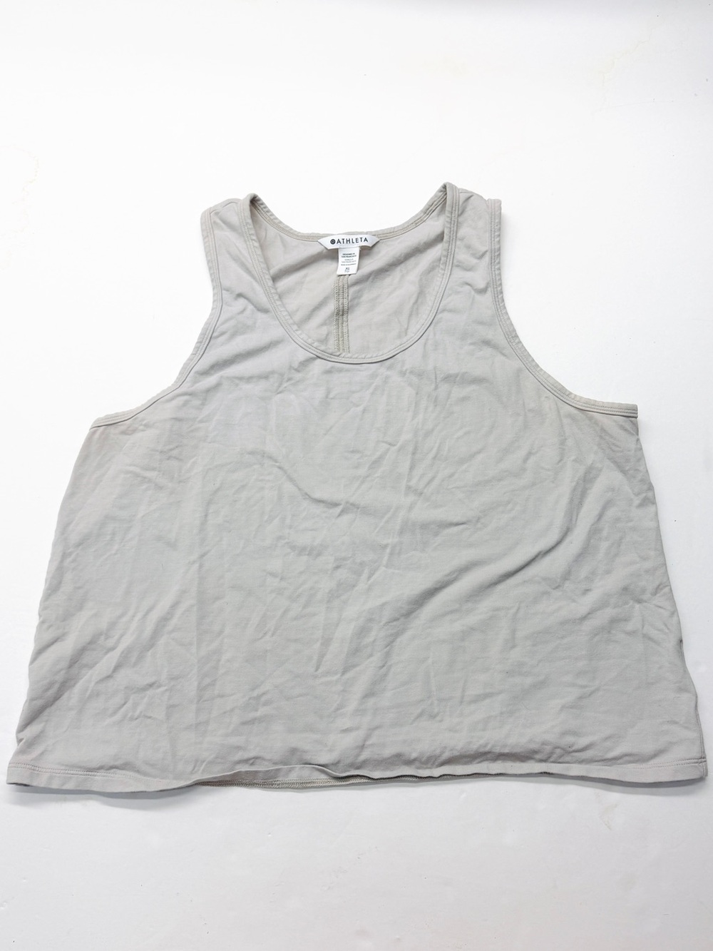 Athleta Light Gray Relaxed Scoop Neck Tank Top Athletic